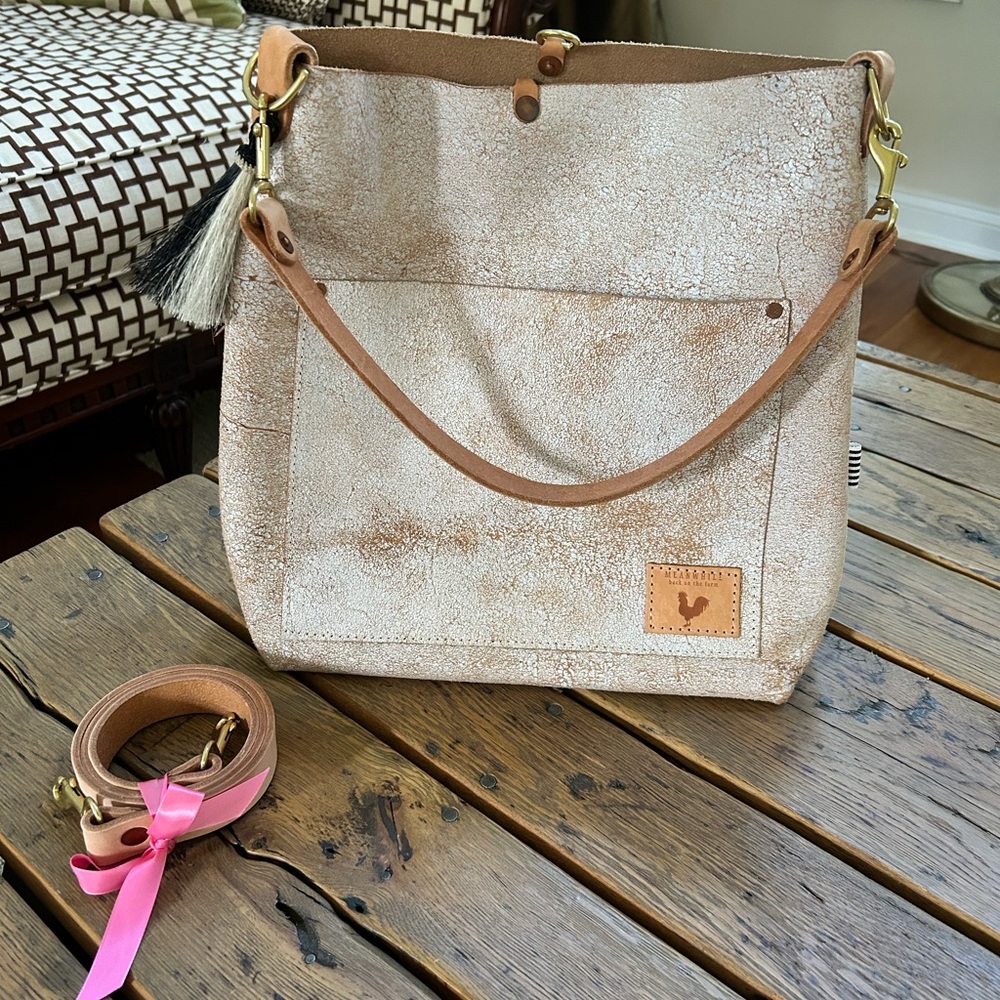 Meanwhile Birch White Leather Carryall and Crossbody